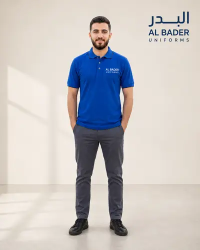 بولو عملي باللون الأزرق الملكي